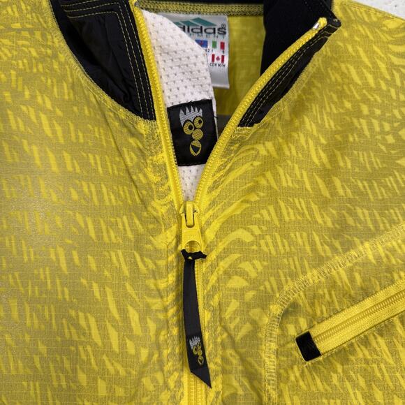Vintage Adidas Equipment Jacket Mens Medium Zip Up Windbreaker Retro 90s Yellow - Picture 6 of 12